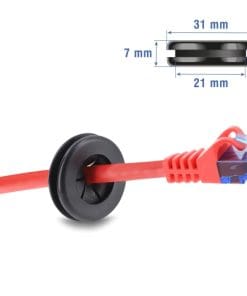 Delock Gummi Kabeldurchführung rund Ø 25 mm schwarz 2 Stück