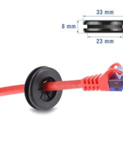 Delock Gummi Kabeldurchführung rund Ø 27 mm schwarz 2 Stück