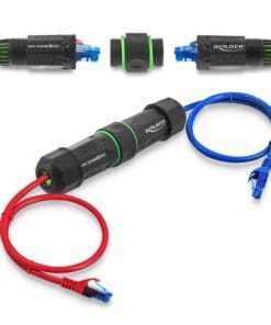 Delock Kabelverbinder RJ45 Buchse zu RJ45 Buchse Cat.6 mit M16 Gewinde