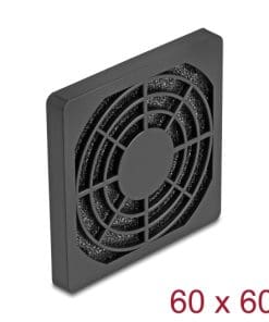 Delock Lüftergitter mit Staubfilter 60 x 60 mm schwarz