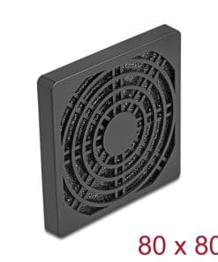 Delock Lüftergitter mit Staubfilter 80 x 80 mm schwarz