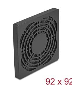 Delock Lüftergitter mit Staubfilter 92 x 92 mm schwarz