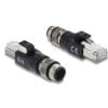 Delock M12 Adapter D-kodiert 4 Pin Stecker zu RJ45 Stecker schwarz