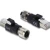 Delock M12 Adapter X-kodiert 8 Pin Buchse zu RJ45 Stecker schwarz