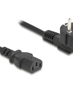 Delock Netzkabel PC Schutzkontaktstecker CEE 7/7 90° gewinkelt auf C13 Buchse,