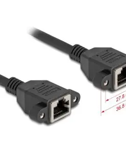 Delock Netzwerk Verlängerungskabel S/FTP RJ45 Buchse/Buchse Cat.6A 2 m schwarz