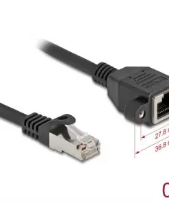 Delock Netzwerk Verlängerungskabel S/FTP RJ45 Buchse/Stecker Cat.6A 0,5 m
