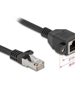 Delock Netzwerk Verlängerungskabel S/FTP RJ45 Buchse/Stecker Cat.6A 2 m