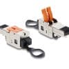 Delock RJ45 Stecker mit Klemmverschluss 2 Pin +/- werkzeugfrei
