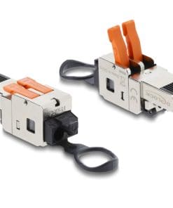 Delock RJ45 Stecker mit Klemmverschluss 2 Pin +/- werkzeugfrei