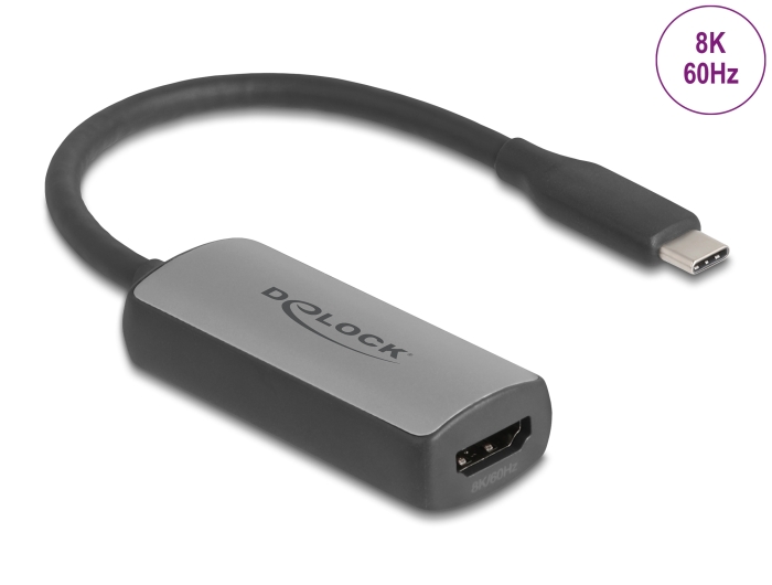 Delock USB Type-C Adapter zu HDMI (DP Alt Mode) 8K 60 Hz mit HDR und HDCP Delock USB Type-C Adapter zu HDMI (DP Alt Mode) 8K 60 Hz mit HDR und HDCP
