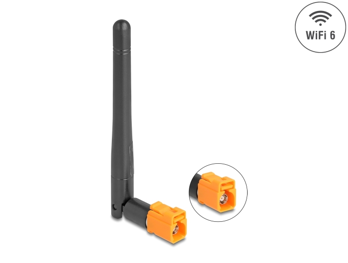Delock WiFi 6 Antenne FAKRA M Buchse 2,5 - 3,0 dBi schwarz Delock WiFi 6 Antenne FAKRA M Buchse 2,5 - 3,0 dBi schwarz