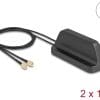 Delock WiFi 7 Antenne 2 x RP-SMA Stecker 2,4 - 4,0 dB1 m outdoor schwarz