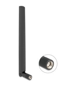 Delock WiFi 7 Antenne RP-SMA Stecker 2,0 - 4,4 dBi 17 cm mit Kippgelenk schwarz