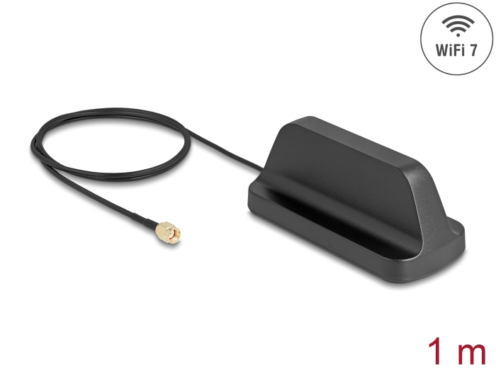 Delock WiFi 7 Antenne RP-SMA Stecker 2,5 - 3,6 dBi schwarz Delock WiFi 7 Antenne RP-SMA Stecker 2,5 - 3,6 dBi schwarz
