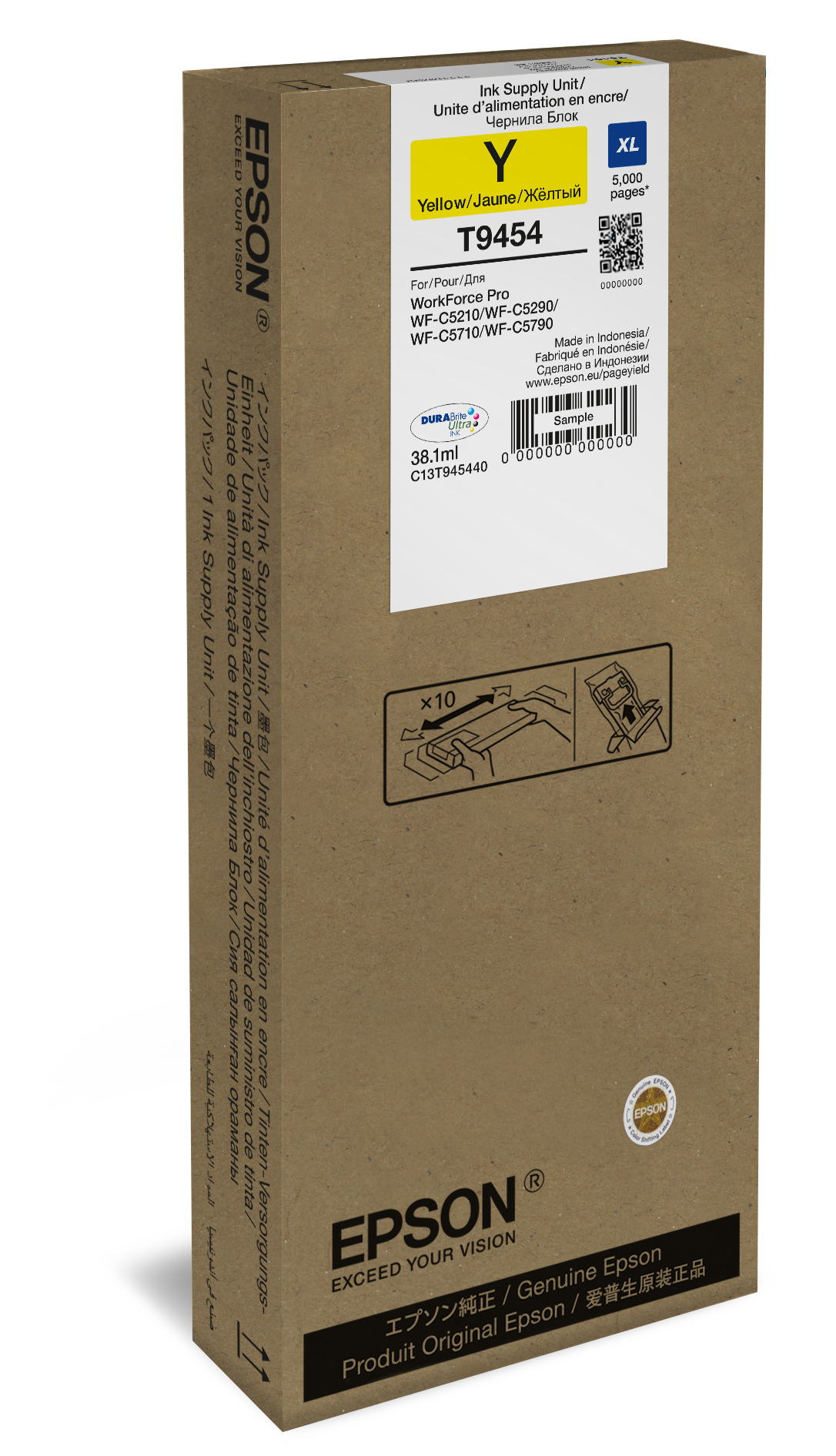 Epson Tintenbeutel T9454 WF-C5XXX Gelb XL (38,1ml) Epson Tintenbeutel T9454 WF-C5XXX Gelb XL (38,1ml) – Bild 2
