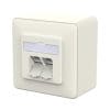 METZ CONNECT E-DAT C6A LSA++ 2 Port AP reinweiß RAL 9010