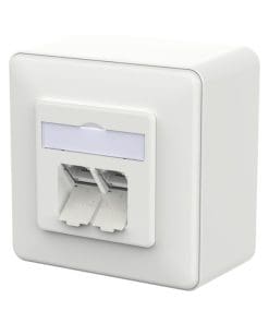 METZ CONNECT E-DAT C6A LSA++ 2 Port AP verkehrsweiß RAL 9016