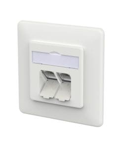 METZ CONNECT E-DAT C6A LSA++ 2 Port UP verkehrsweiß RAL 9016