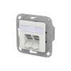 METZ CONNECT E-DAT C6A LSA++ 2 Port UPK verkehrsweiß RAL9016 RJ45 Anschlusseinheit C6, Amodul in Flanschgehäuse nach Norm ISO/IEC 24702 und IEC 61076-3-106 Var. 6GHMT Cat.6, A re-embedded PVP zertifiziertCat.6, A Komponentenprüfung nach ISO/IEC 11801 Ed. 2.2: 2011-06, DIN EN 50173-1:2011-09, TIA/EIA-568-C.2 (2009-08) und IEC 60603-7-51 Ed.1 (12/2008), GHMT zertifiziertEinhaltung der Klasse E, A nach ISO/IEC 11801 Ed.2.2:2011-06, DIN EN 50173-1:2011-09getestet: Komponente bis 600 MHz, Link bis 800 MHz, für 10 GBit Ethernet (IEEE 802.3an), Remote Powering (PoE, PoE plus, UPoE und 4PPoE) und HDBaseT geeignet, montagefreundlicher Anschluss von Datenleitungen AWG 24/1 - 22/1 (eindrähtig) und AWG 26/7 bis 22/7 (mehrdrähtig) an IDC-Schneidklemmen, intelligentes Kabelmanagement in Ladestück, auch für stark verdrillte Leitungen geeignet, Kennzeichnung der Adernbelegung T568A und T568B direkt auf dem Ladestück, erfüllt in gestecktem Zustand Schutzart IP67, Steckgesicht gemäß IEC 61076-3-106 (Variante 6), großflächige 360°-Schirmkontaktierung, Anschluss handelsüblicher RJ45-Stecker möglich (kein IP-Schutz), Montage ohne Spezialwerkzeug, Zugentlastung per Rastklip direkt am Ladestück des Moduls, Farbe: lichtgrau RAL 7035