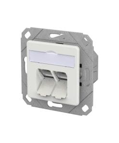 METZ CONNECT E-DAT C6A LSA++ 2 Port UPK verkehrsweiß RAL9016
