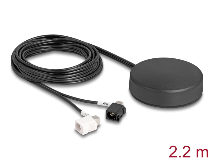 Delock 4G GNSS Antenne 1 x FAKRA A + 1 x FAKRA B Buchse 2 dBi / 28 dB 2,2 m RG-1 Delock 4G GNSS Antenne 1 x FAKRA A + 1 x FAKRA B Buchse 2 dBi / 28 dB 2,2 m RG-1