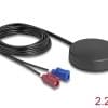 Delock 4G GNSS Antenne 1 x FAKRA C + 1 x FAKRA D Buchse 2 dBi / 28 dB 2,2 m RG-1