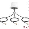 Delock 4G MIMO Dualband WiFi 6 Antenne 2 x SMA + 1 x RP-SMA Stecker ULA100 1 m S