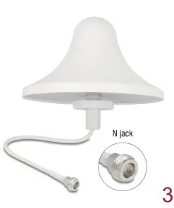 Delock 4G WiFi 2,4 GHz Antenne N Buchse 3 dBi 30 cm RG-58 omnidirektional Decken