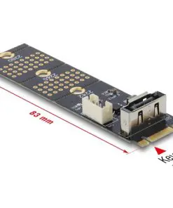 Delock Adapter M.2 Key B Stecker zu SATA 7 Pin vertikal
