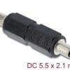 Delock Hohlstecker Adapter DC 5,5 x 2,1 mm Buchse auf Buchse mit Gewinde gerade