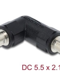 Delock Hohlstecker Adapter DC 5,5 x 2,1 mm Buchse auf Buchse mit Gewinde gewinke