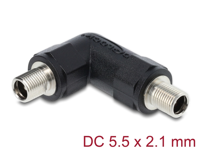 Delock Hohlstecker Adapter DC 5,5 x 2,1 mm Buchse auf Buchse mit Gewinde gewinke Delock Hohlstecker Adapter DC 5,5 x 2,1 mm Buchse auf Buchse mit Gewinde gewinke