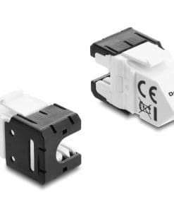 Delock Keystone Modul RJ45 Buchse zu LSA Cat.6A 45° gewinkelte Buchse ungeschirm