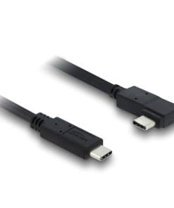 Delock Koaxiales USB 40 Gbps Kabel gewinkelt links / rechts USB PD 3.1 240 W 1 m