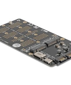 Delock Konverter M.2 Key M NVMe SSD zu OCuLink SFF-8612 und M.2 Key B SATA SSD z