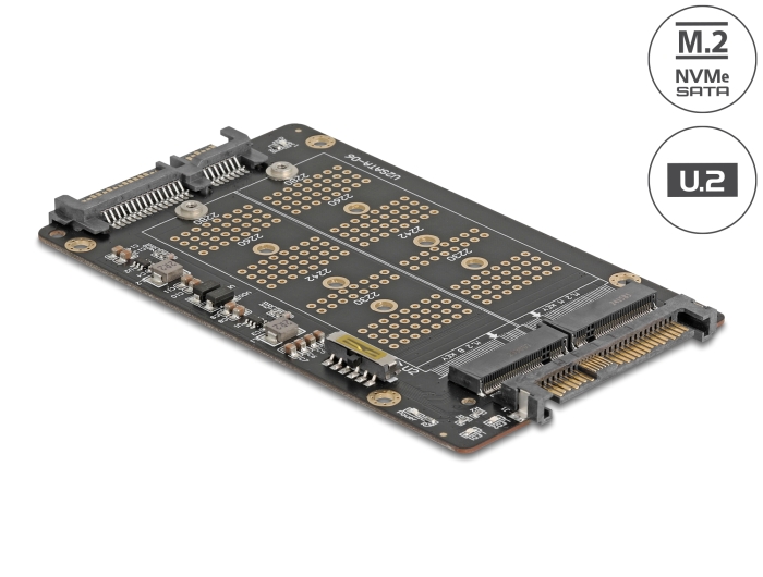 Delock Konverter M.2 Key M NVMe SSD zu U.2 und M.2 Key B SATA SSD zu SATA Delock Konverter M.2 Key M NVMe SSD zu U.2 und M.2 Key B SATA SSD zu SATA