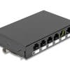 Delock Leergehäuse 6 Port für Keystone RJ-Module schwarz - zur Montage an Tisch, zu Buchse 4 Pin, Steckerlänge 7 mm
