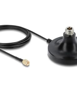 Delock Magnetischer Antennen Standfuß 1 x N Buchse zu 1 x RP-SMA Stecker ULA100