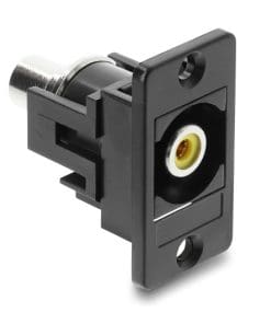 Delock Panel Mount Cinch Buchse zu Cinch Buchse gelb / schwarz