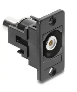 Delock Panel Mount Cinch Buchse zu Cinch Buchse weiß / schwarz
