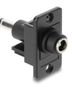 Delock Panel Mount DC 5,5 x 2,5 mm Buchse zu DC 5,5 x 2,1 mm Stecker schwarz