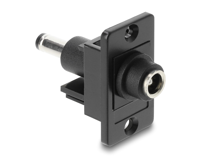 Delock Panel Mount DC 5,5 x 2,5 mm Buchse zu DC 5,5 x 2,1 mm Stecker schwarz Delock Panel Mount DC 5,5 x 2,5 mm Buchse zu DC 5,5 x 2,1 mm Stecker schwarz