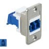 Delock Panel Mount LC Duplex Buchse zu LC Duplex Buchse mit Laserschutzklappe in