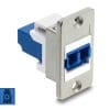 Delock Panel Mount LC Duplex Buchse zu LC Duplex Buchse silber / blau / weiß