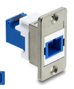 Delock Panel Mount SC Simplex Buchse zu SC Simplex Buchse mit Laserschutzklappe
