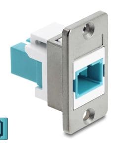 Delock Panel Mount SC Simplex Buchse zu SC Simplex Buchse silber / aqua / weiß