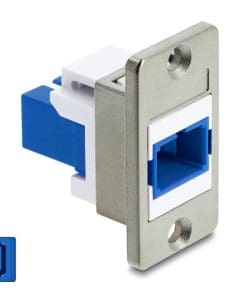 Delock Panel Mount SC Simplex Buchse zu SC Simplex Buchse silber / blau / weiß