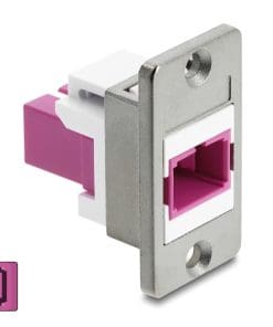 Delock Panel Mount SC Simplex Buchse zu SC Simplex Buchse silber / violett / wei