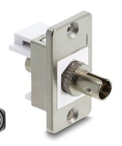 Delock Panel Mount ST Simplex Buchse zu ST Simplex Buchse silber / weiß